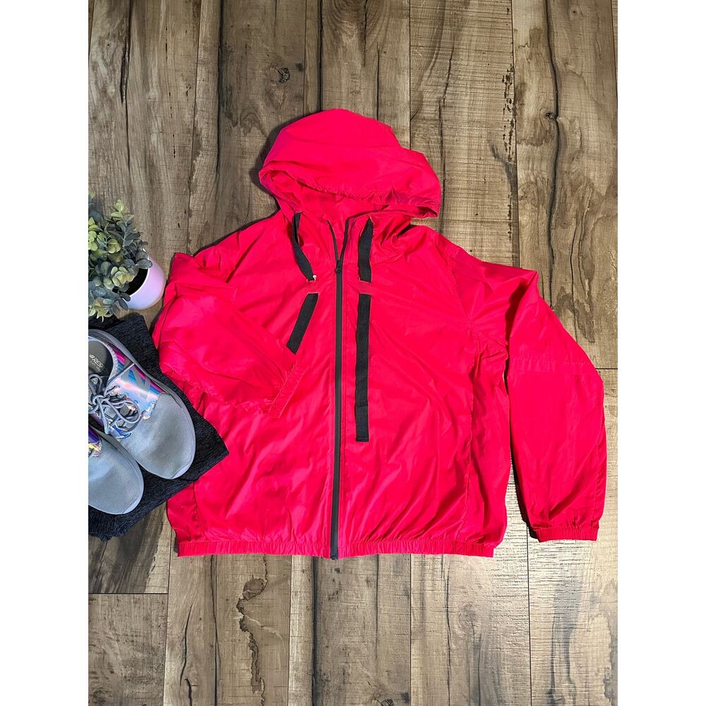 Zyia Active Womens 12 Hot Pink Lightweight Zip-up Hood Athletic Jacket Casual